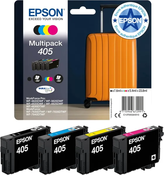 Epson MultiPack 405, Cartridges en Noir, Cyan, Magenta et jaune