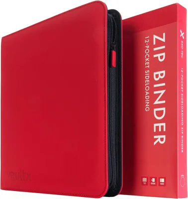 Vault X 12 Compartiment Kaart Mapper met Ritssluiting, 480 Kaarten, Premium Exo-Tec Album Materiaal, 20 Zijlaad Pagina's, Verzamelen Portemonnee