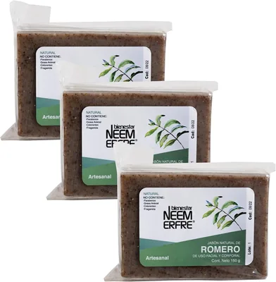 Jabón Natural Artesanal NEEM con Aceite de Oliva y Tea Tree - Sin Parabenos ni Petrolatos - 150g