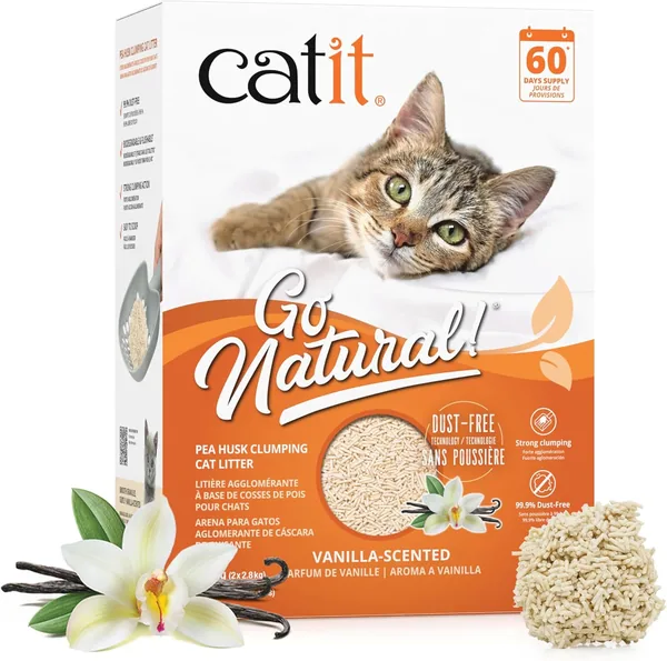 Catit Go Natural! Sand Peas, Vanilla Aroma 5.6 kg
