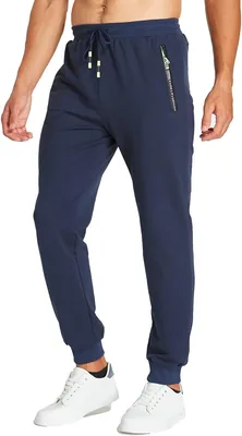 ZOXOZ Mężczyźni Jogging Długie Spodnie Bawełniane ze Zamekami Spodnie Dresowe