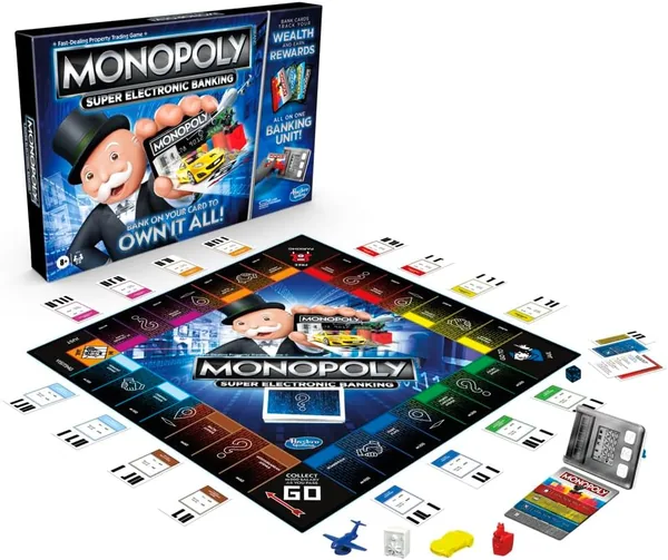 Monopoly Super Electronic Banking Game, Cashless Tap Tech, Ages 8+