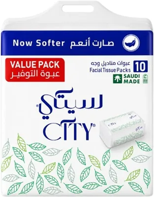 فصوص الوجه سيتي 2-طبقة، 150 ورقة x 10 قطع - خصم 43%