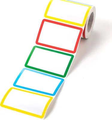 LOVEWEE 300 Pcs Adhesive Name Tag Labels, Colored Blank Tags