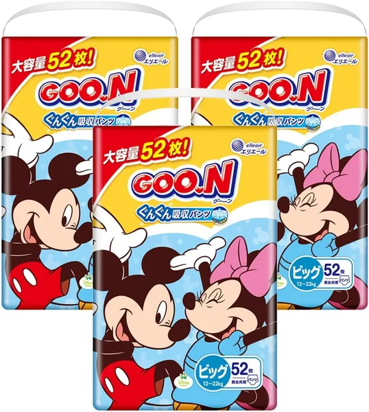 GOO.N Big Size Underwear, Super Absorbent Diapers (26.5 - 48.5 lbs (12 - 22 kg)), 156 Pieces
