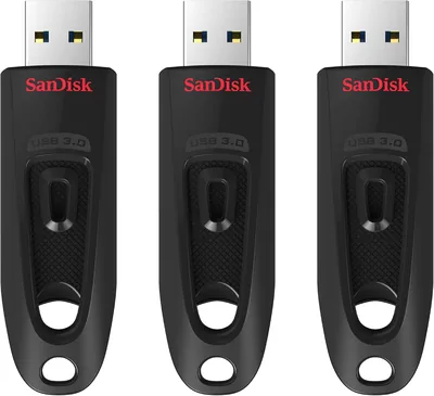 SanDisk Ultra 32 Go USB Clé avec USB 3.0 et jusqu'à 130 Mo/s en lecture - Pack de 3