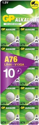 Pilas LR44/A76, Paquete de 10 - Pilas Alcalinas AG13 de Botón
