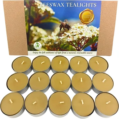 Handmade Beeswax Tealights - 15 Pcs
