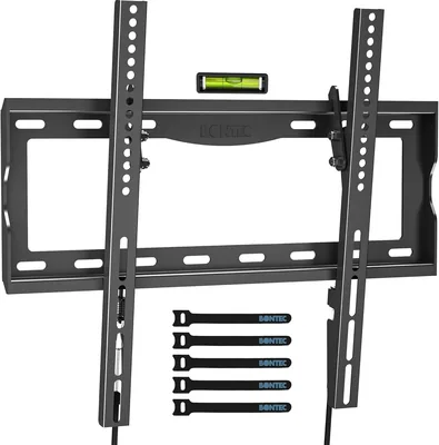 BONTEC TV Wall Bracket for 26-65 Inch TVs, Tilting TV Wall Mount, 55 kg | Max VESA 400x400 mm, slim 