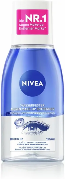 Nivea Augenkur Double Effect Make-Up Entferner, 2in1 Reiniger für die empfindliche Augenpartie, entfernt wasserfeste Maske