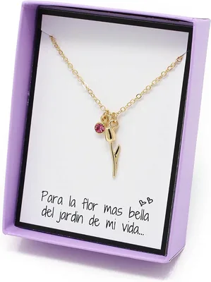 Collar de Flor Tulipan en Chapa de Oro de 22K para Dama, Regalo para Pareja, Regalo de Aniversario - Mejor Precio