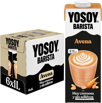 YOSOY Barista Oat Vegetales Bebida - Especial para Café, Paq. de 6 x 1L