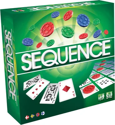 Sequensspel: Spelbordspel och kortspel för 2-12 spelare, 30 minuter spelvaring, Svensk/Dansk/Norsk/Finsk, åldersförkännande 7+