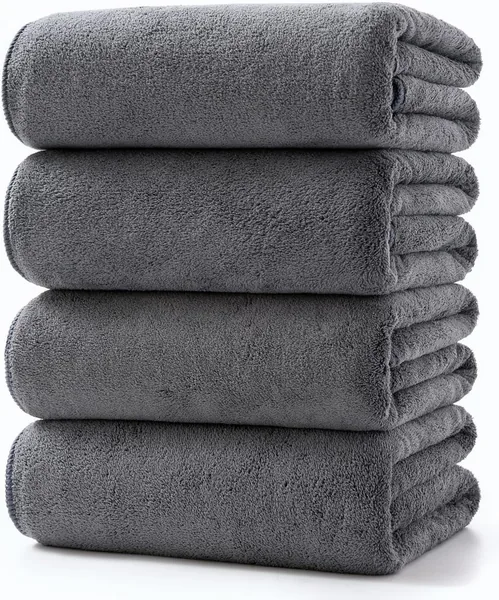 Lumimi Bath Towel, Fluffy, Hotel Specifications, Large, Instant Absorption, Set of 4