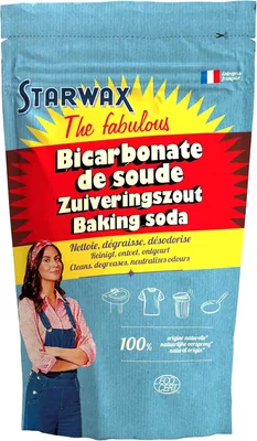 Bicarbonate de soude STARWAX Fabuleux 1kg | Nettoie, frotte et brille, élimine les mauvaises odeurs et débouche les canalisations, naturel