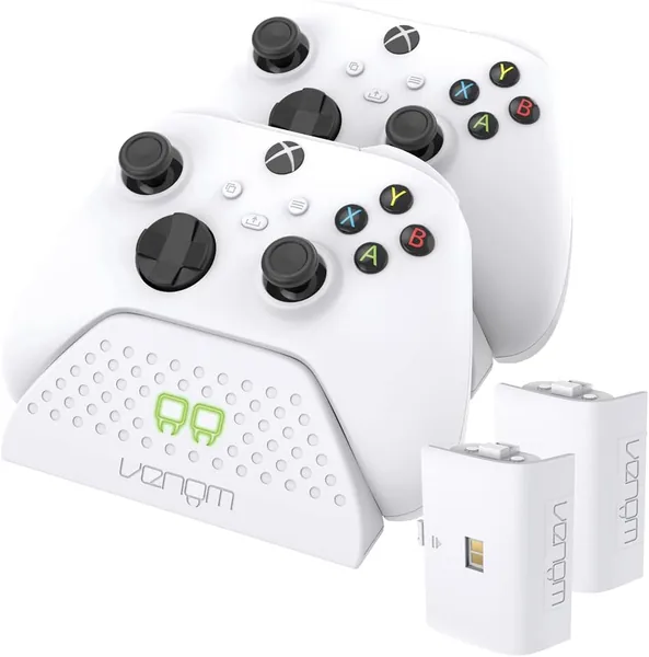 Venom Twin Charging Dock with 2 x Rechargeable Battery Packs - White (Xbox Series X & S)