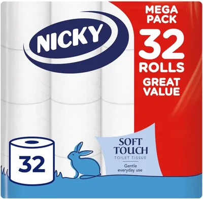 Nicky Soft Touch Toilet Tissue 32 Rolls 9% Off