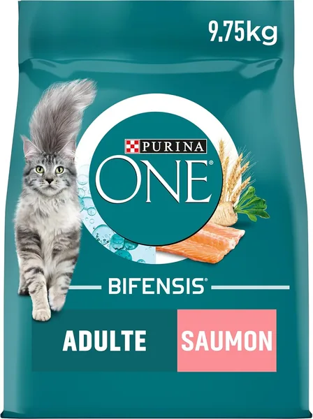PURINA ONE Bifensis Saumon Aliment Séché pour Chats Adultes | Sac de 9.7 kg
