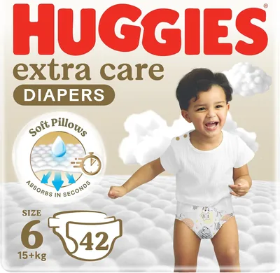 Huggies Diaper Extra Care Size 6 (15+kg, 42pcs) - 23% Off