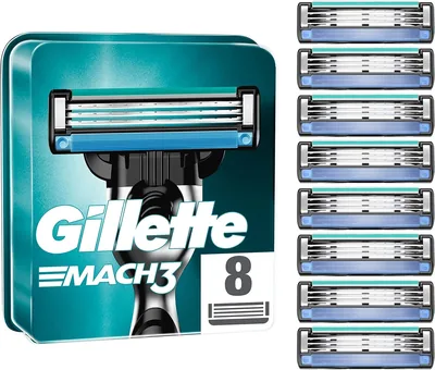 Gillette Mach3 Rasurblader för Herre, Paket med 8 st
