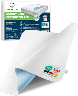 Sensalou Inkontinenzpad 75 x 90 cm - Wasserdichtes Inkontinenzpad für Bett, Waschbar und Atmungsaktiv - Best Deal