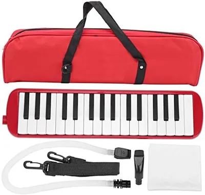 Melodica Pianica Tube con 32 Teclas y Bolsa de Transporte - Rojo