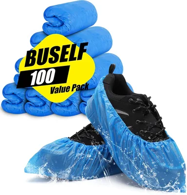 Buself Shoe Covers Waterproof & Non Slip - 100 Pack (50 Pairs) | 55% Off