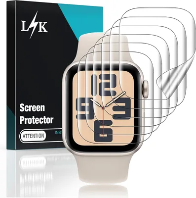 Protection d'écran LIK 6 pièces pour Apple Watch SE 3/Series 6 5 4 SE 40 mm et Series 3 2 1 38 mm - Haute Définition sans bulles