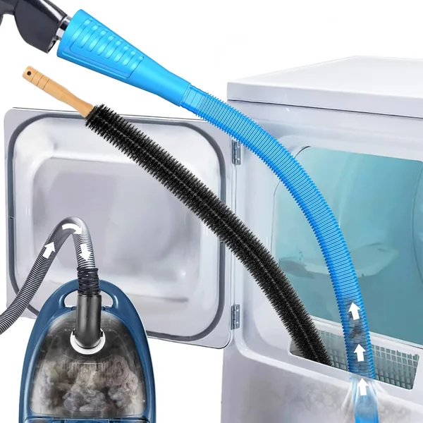 Sealegend 2 Pieces Dryer Vent Cleaning Kit, Flexible Lint Vacuum Hose Attachment and Lint Brush