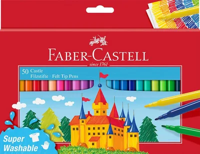 Faber-Castell 554204 feltstiflarset Kastel, 50 kartons, väskbarna feltstiflar