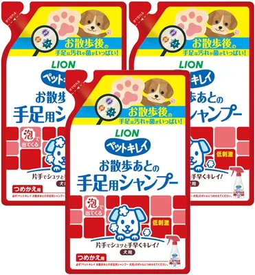 Lion Pet Kirei Shampoo Refill Set for Dog Limbs, Floral Scent, 220ml x 3