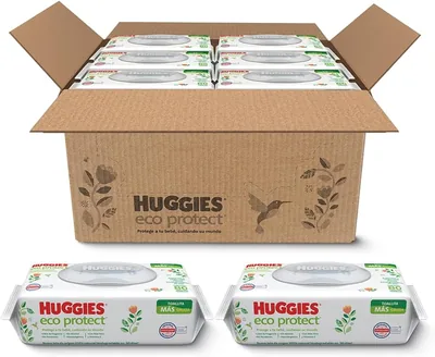 Huggies Eco Protect - Toallitas Húmedas para Bebé, 1440 Piezas (18 paquetes de 80), 40% de Descuento
