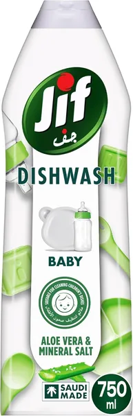JIF Baby Dishwashing Liquid, Aloe Vera & Mineral Salt