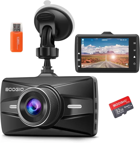 BOOGIIO 1080P FHD Car Driving Recorder