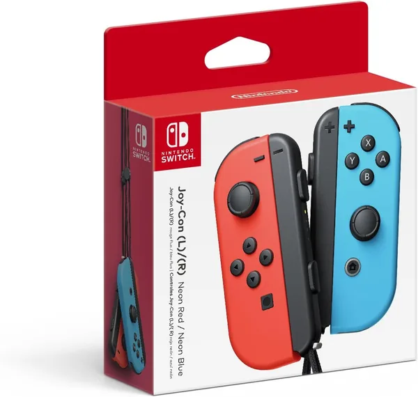 Nintendo Controle Switch Joy-Con Esquerdo e Direito Vers til Azul Neon e Vermelho Neon