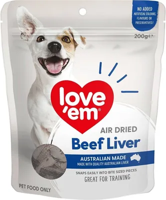 love'em Air Dried Beef Liver Treats 200g