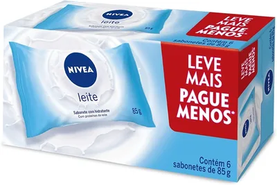 Sabonete em Barra Hidratante Nivea Leite - 6 unidades de 85g