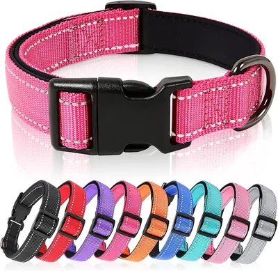 HEELE Hondenhalsband Reflecterend, Ademend Zacht Neopreen Nylon voor Kleine tot Grote Honden