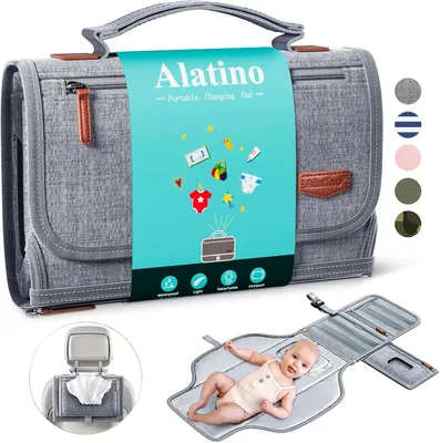 Portable Diaper Changing Pad - Detachable Travel Pad with Wipes Pocket