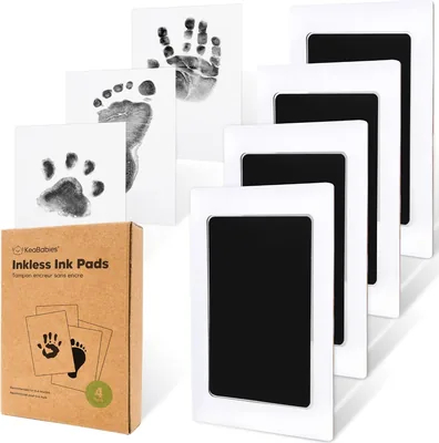4-Pack Inkless Hand & Footprint Kit - Baby & Dog Prints