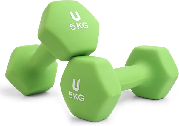 Unycos - Mancuernas Antideslizantes de Hierro y Neopreno: de 1 kg a 10 kg. Suaves al Tacto para Hombres y Mujeres, Ergonómicas