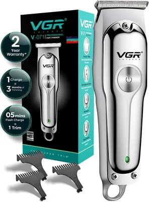VGR V-071 पेशेवर मेन्स बार्ड ट्रिमर, 2X फास्ट चार्जिंग, यूएसबी टाइप सी, 120 मिनट रनटाइम, हेयर ट्रिमर, कॉर्डलेस, 3 लेंथ