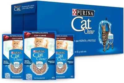 Purina Cat Chow Esterilizado Carne Alimento Húmedo Gatos 24pack 85g