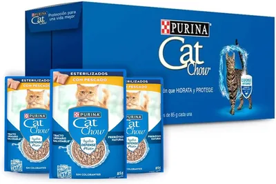 Purina Cat Chow Esterilizado Pescado Alimento Húmedo Gato 24pack de 85g