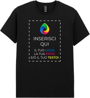 T-Shirt Personalizzata Teetaly con Foto o Testo - Maglietta Uomo in Cotone Organico, Idea Regalo