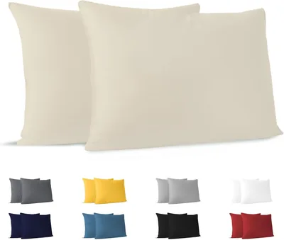 Dreamzie Housse de Couette en Coton 100% 50 x 70 cm - Pack de 2 - Beige
