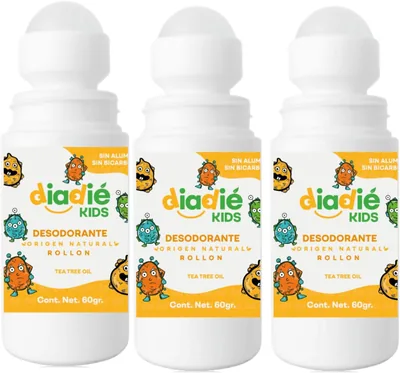 Desodorante natural para Niños DIADIE KIDS Rollon 3 Pza