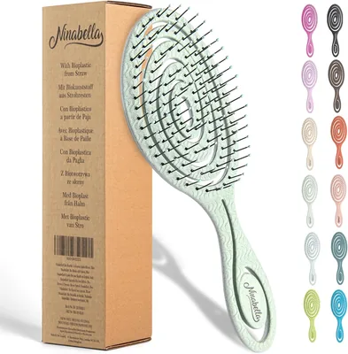 Ninabella® Organische Haarbürste, Kein Ziehen, Profi-Entwirrbürste, Einzigartiger Entwirrer mit Spiralfeder