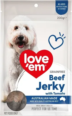 love'em Jerky Dog Treats Beef Tomato 200g 67% Off