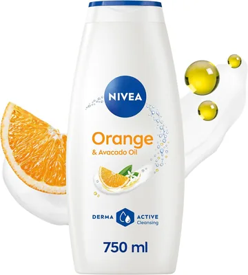NIVEA Orange & Avocado Oil Body Wash, 750ml